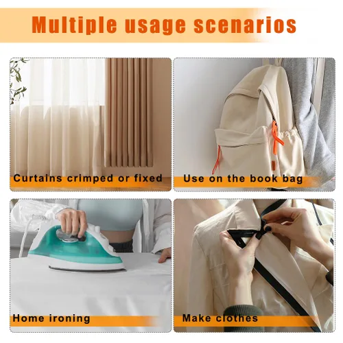 Miniatura 6 de Cinta de dobladillo para planchar de 140 yardas, 1/2 pulgada, 2 rollos de cinta adhesiva sin costura Stitch Witchery para proyectos de manualidades