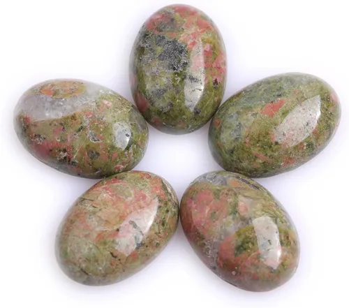 Miniatura 20 de GEM-Inside - Cuentas ovaladas sueltas de amatista, cabujón, cuentas naturales para joyería y anillos, colgantes, 0.236 x 0.315 pulgadas, 5