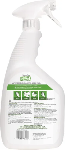 Miniatura 2 de Nature's Miracle Simply Pet - Removedor de manchas y olores, 32 onzas, fabricado con 86% de tensioactivos derivados de plantas