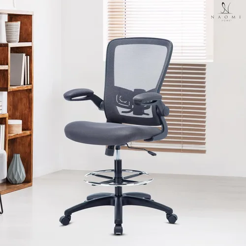 Miniatura 2 de Naomi Home Serena Silla ergonómica de malla de redacción, ajustable, malla transpirable, soporte lumbar, ergonómica y ajustable en altura ajustable