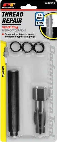 Miniatura 7 de Performance Tool W86910 Kit de reparación de bujías M14-1.25 Tamaño de rosca y escariador cónico HSS, (3) insertos de acero inoxidable 503