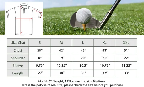Miniatura 6 de Camisas de golf para hombre - Polo de manga corta con estampado de rendimiento que absorbe la humedad