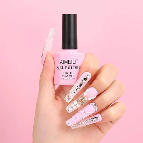 Miniatura 7 de AIMEILI Juego de esmaltes de uñas de gel para el día de San Valentín, esmalte de uñas de gel rosa nude, juego de 6 piezas x 0.3 fl oz - Juego de 31