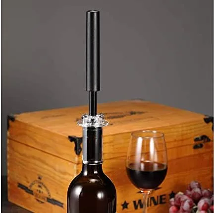 Miniatura 2 de Abridor de botellas de vino con bomba de aire con cortador de lámina, tapón al vacío y vertedor aireador