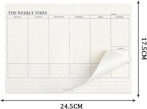 Miniatura 3 de Bloc de notas semanal de 60 hojas, planificador semanal con horario diario, bloc de notas semanal para hacer (7 x 10 pulgadas)