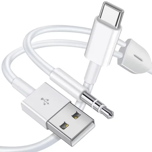 Miniatura 10 de Cable USB C a 3.5mm Aux con Cargador, Cable Estéreo Aux USB C a 3.5mm de 2 en 1 para Coche con Carga PD de 18W Compatible con iPhone 17/16/16e/15