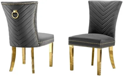 Miniatura 8 de Best Quality Furniture SC360-367 Sillas de comedor, negro/dorado