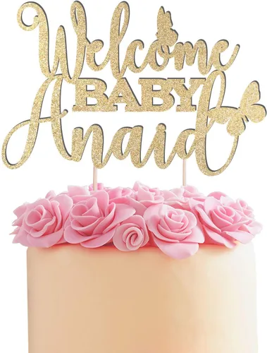 Decoración personalizada de bienvenida para pastel de bebé, decoración de fiesta de baby shower para baby shower, baby shower, decoración de fiesta