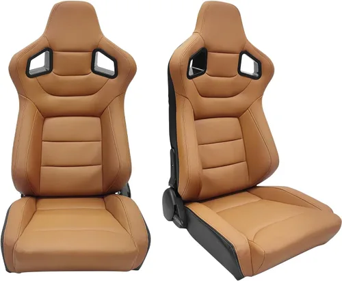 Miniatura 10 de FREEMOTOR802 Asientos universales para vehículos de carreras, asientos deportivos reclinables con deslizadores de doble bloqueo ajustables, 1 par