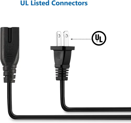 Miniatura 6 de Cable de alimentación para máquina de coser de 9.8 pies, cable de alimentación de 2 clavijas compatible con Brother, Singer, Bernina, Baby-Lock