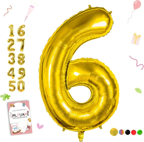 Miniatura 40 de Globos de números de 40 pulgadas del 0 al 9 dorados grandes del número 0, globos digitales para suministros de decoración de celebración de fiesta