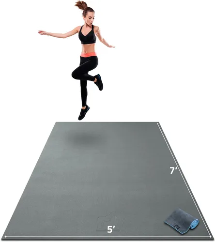 Miniatura 10 de Gorilla Mats Alfombrilla de ejercicio grande de alta calidad, de 6 x 4 x 1/4 pulgadas, ultra duradera, antideslizante, tapete de entrenamiento