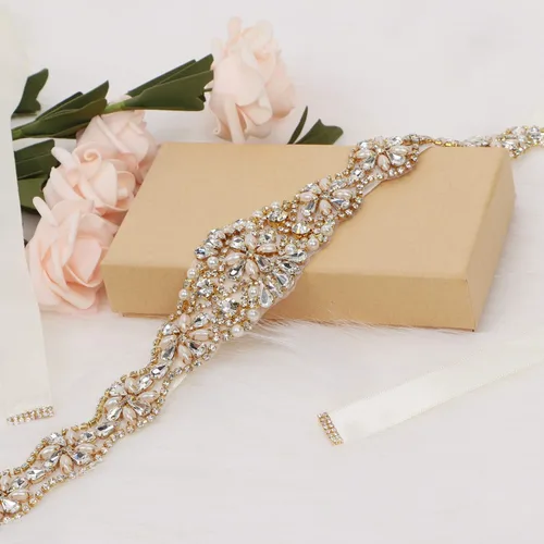 Miniatura 4 de Tendaisy - Cinturón para dama de honor con perlas de diamantes de imitación