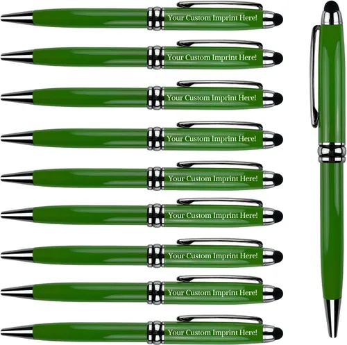 Miniatura 17 de Ancolo Bolígrafos personalizados con lápiz digital - Cuerpo metálico grabado con su mensaje, nombre/número de teléfono, tinta negra. Ideal