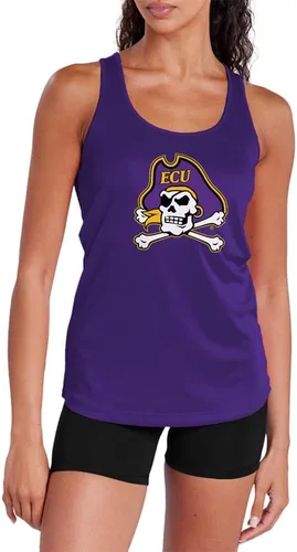 Miniatura 444 de Camiseta deportiva sin mangas oficial de NCAA Collegiate para mujer, con espalda cruzada, colección con logotipo primario