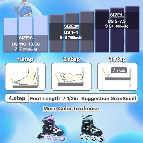 Miniatura 2 de Patines en línea para niños, niñas y jóvenes, todas las ruedas iluminadas con marco de aluminio para principiantes de 5 a 12 años, perfectos