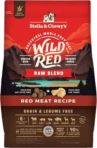Miniatura 10 de Stella & Chewy's Wild Red Raw Blend Kibble - Croquetas de mezcla cruda – Alimento para perros revestido crudo liofilizado de primera calidad