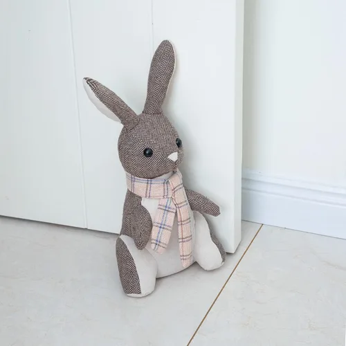 Miniatura 16 de Marwood Lindo tope de puerta decorativo para el hogar y la oficina, tope de puerta interior con peso de alpaca de tela de animal de peluche Gorra