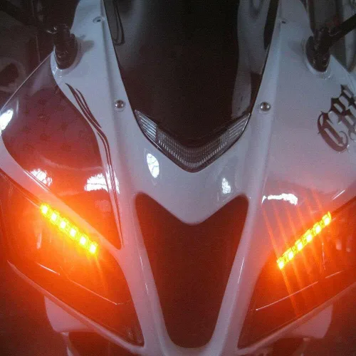 Miniatura 8 de x xotic tech Tiras ligeras del freno LED de la licencia de la cola de la señal de giro para la motocicleta de ATV, ámbar 6-SMD