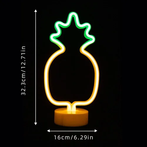 Miniatura 3 de Cartel de neón LED para interior, luz nocturna con base de soporte, funciona con batería/USB, luz decorativa de neón
