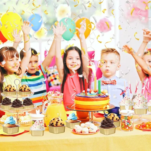 Miniatura 6 de 200 tazas de papel de aluminio para hornear de 5 onzas con tapas, recipientes de papel de aluminio de 5.1 fl oz para cupcakes, moldes desechables