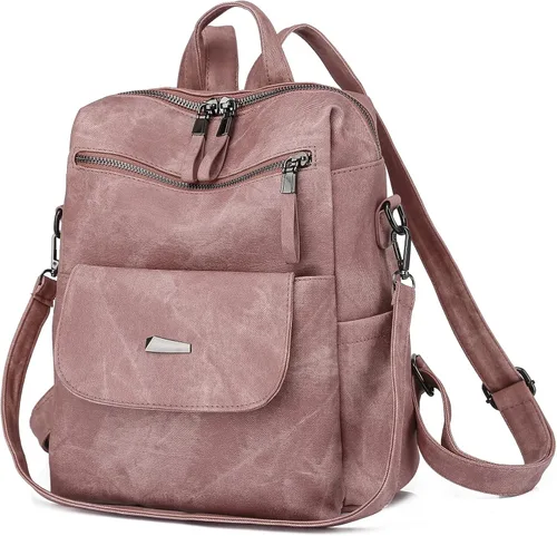 Miniatura 16 de Bolso tipo mochila para mujer, pequeño, de cuero impermeable antirrobo, bolsos de hombro para damas