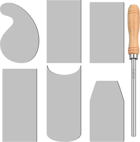 Miniatura 9 de Therwen Bruñidor de Raspador de Tarjetas y Juego de 6 Raspadores de Gabinete para Carpintería, Herramienta de Bruñido de Carpintería, Incluye 3