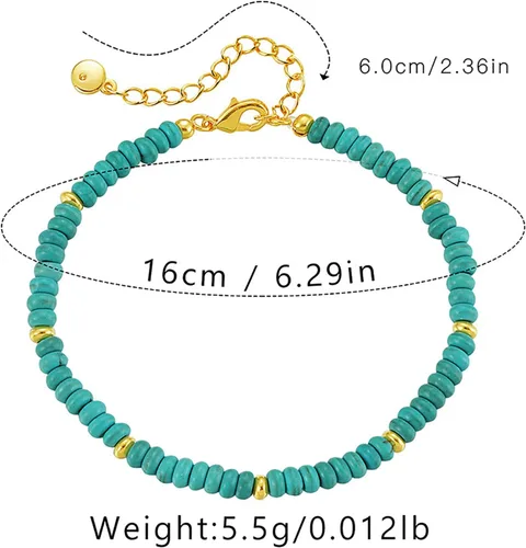 Miniatura 6 de Delicadas pulseras de oro para mujer, chapado en oro 18, ajustable, mal de ojo, mariposa, cuentas, perla, corazón, turquesa, hecha a mano para mujer