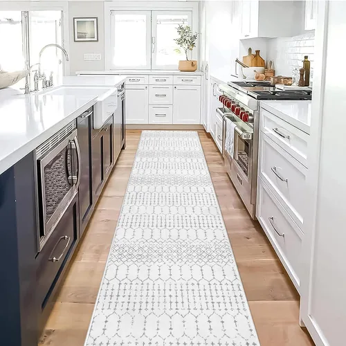 Miniatura 52 de Lahome Alfombras marroquíes para pasillos 2x8 Beige Alfombra de pasillo lavable antideslizante resistente a las manchas Alfombra de cocina