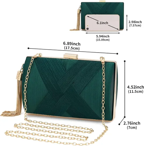 Miniatura 2 de Bolso de mano para mujer, bolso de noche con flecos, bolso de mano para mujer, bolso de mano de boda, bolso de mano con cadena, bolso cruzado