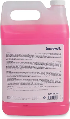 Miniatura 3 de Boardwalk 4404N Concentrado limpiador de pisos neutro, aroma a limón, botella de 1 galón, 4/cartón