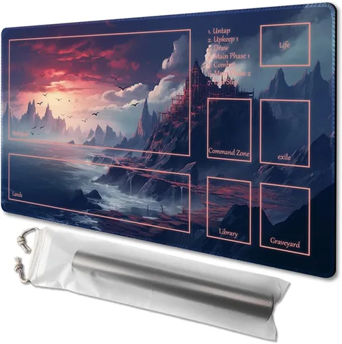 Miniatura 15 de MTG - Tapete de juego de 24 x 14 pulgadas, bolsas de almacenamiento antideslizantes, ideal para entusiastas de los juegos de cartas, alfombrilla