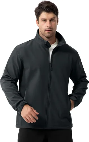 Miniatura 2 de ZITY Chaqueta Softshell Ligera para Hombre con Forro Polar Impermeable Chaqueta de Lluvia con Cremallera Carcasa Suave Cortavientos Rompevientos