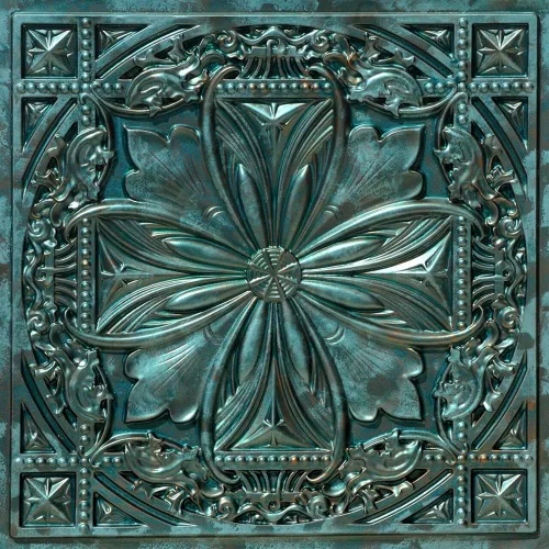 Miniatura 35 de from Plain to Beautiful in Hours DCT10at-24x24 Milan - Azulejo de techo de PVC de 2' x 2' para pegar o colocar (Caja / 4 pies cuadrados), Taupe