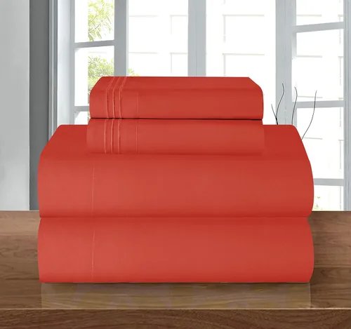 Miniatura 87 de Elegant Comfort - Juego de sábanas de 4 piezas de microfibra, 1500 hilos, sin arrugas, sábana bajera elástica, esquinas tipo bolsillos profundos