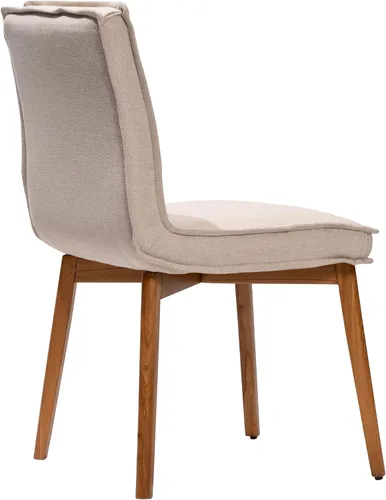 Miniatura 5 de MELAGIO Tura - Juego de 2 sillas de comedor tapizadas, patas de madera con acabado de nogal, tela de rendimiento, fácil montaje, para comedor, sala