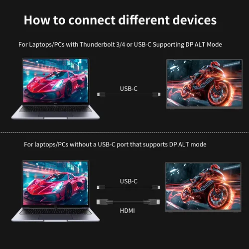 Miniatura 8 de Monitor portátil para juegos 2.5K 120Hz, 16" 2560x1600 QHD 16:10 400 Nits HDR FreeSync Monitor portátil con funda para altavoz, pantalla externa