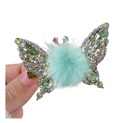 Horquilla de mariposa voladora, pinzas para el cabello con diamantes de imitación de mariposa, elegante clip lateral de metal, pinzas de mariposa