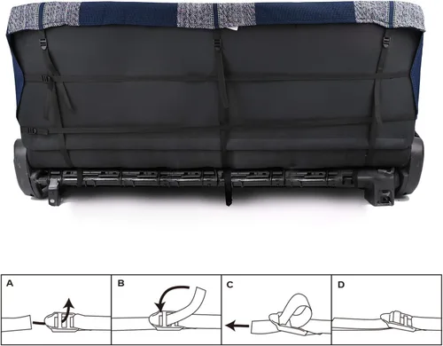 Miniatura 6 de Leader Accessories - Funda para asiento de coche, manta para sillín azul, universal para asientos de banco de camionetas de tamaño completo Manta