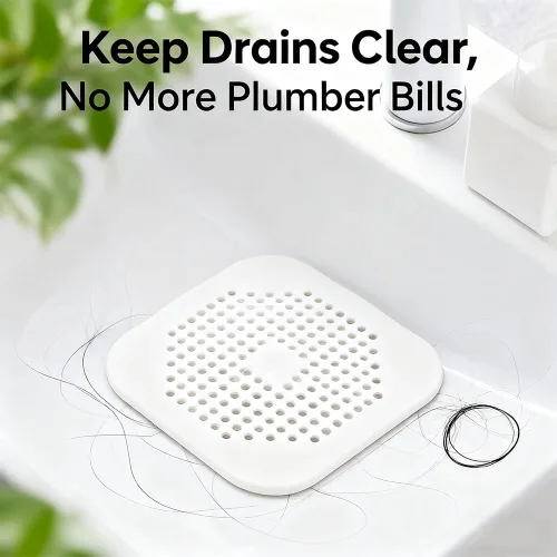 Miniatura 4 de Atrapapelos de Silicona para Desagüe de Ducha, Paquete de 2 Protectores de Desagüe de Silicona y Cubierta de Desagüe de Ducha, Colador de Desagüe