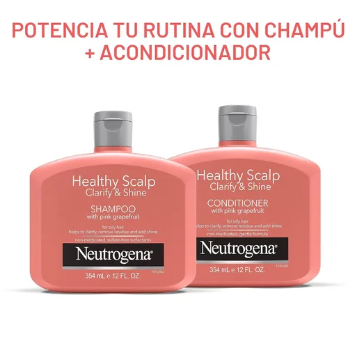 Miniatura 11 de Neutrogena Acondicionador Exfoliante para Cuero Cabelludo Saludable Clarify & Shine para Cabello Graso y Cuero Cabelludo, Acondicionador