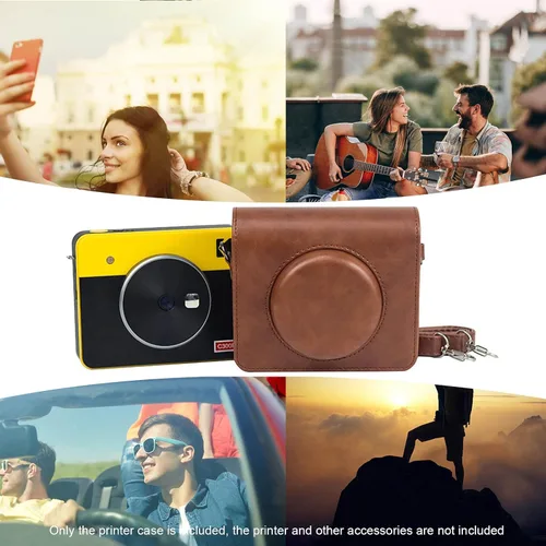 Miniatura 7 de Funda protectora para cámara instantánea e impresora fotográfica Kodak Mini Shot 3, piel sintética, con correa ajustable extraíble
