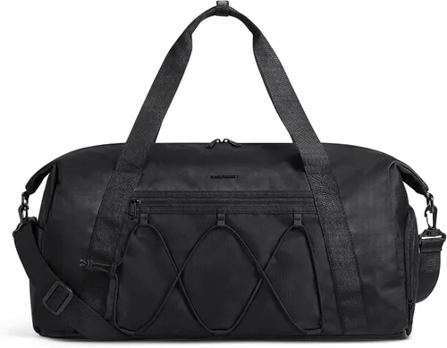 BAGSMART Bolsa de gimnasio con compartimento para zapatos y bolsillo húmedo, bolsa de lona ligera para viajes deportivos, bolsa de transporte para