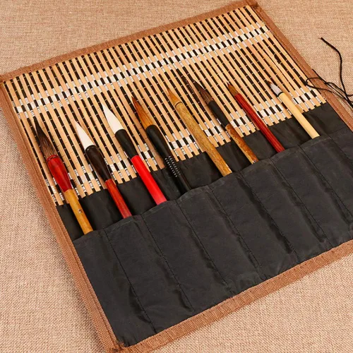 Miniatura 5 de Estuche portátil para pinceles de caligrafía china para escritura de arte chino, estuche organizador de acuarela, bolsa de protección grande