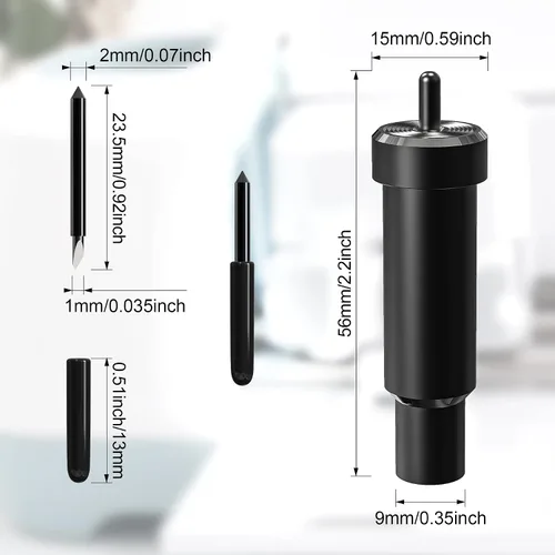 Miniatura 3 de Carcasa negra de corte profundo + hoja de punta profunda de repuesto compatible con máquinas de corte Air2/Air3/Maker/Maker, 3, materiales más