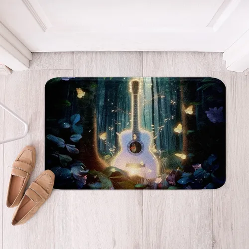 Miniatura 9 de Alfombra de baño de guitarra roja, antideslizante con música hip pop, decoración del hogar, para interiores y niñas, diseño de guitarra roja, tapete