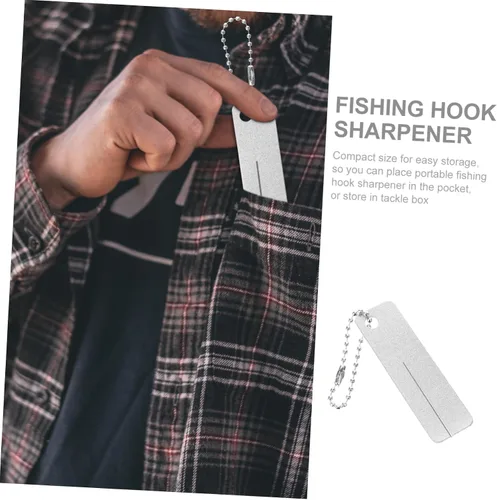 Miniatura 5 de Herramienta de afilador de anzuelos de pesca, archivo de anzuelo portátil de 2.55 pulgadas, piedra de afilar compacta para accesorios de pesca al