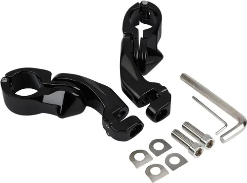Miniatura 14 de TCMT 10 mm Estribos para motocicletas Compatibles con Harley Street Glide Road King Montura macho (Estribos estilo A, negro)