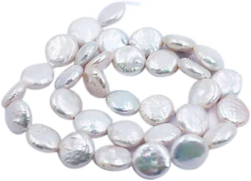 Miniatura 7 de SR BGSJ Botón de moneda natural de 0.433-0.472 in, blanco, rosa, morado, perlas de agua dulce, collar, pulsera, aretes, fabricación de cuentas