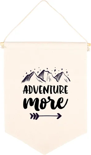 Andaz Press Cartel de lona colgante de pared, tapiz de lona Adventure More para colgar en la pared para bebé, bebé, niño, lienzo para niños,